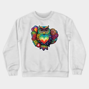 Groovy Psychedelic Owl Crewneck Sweatshirt
